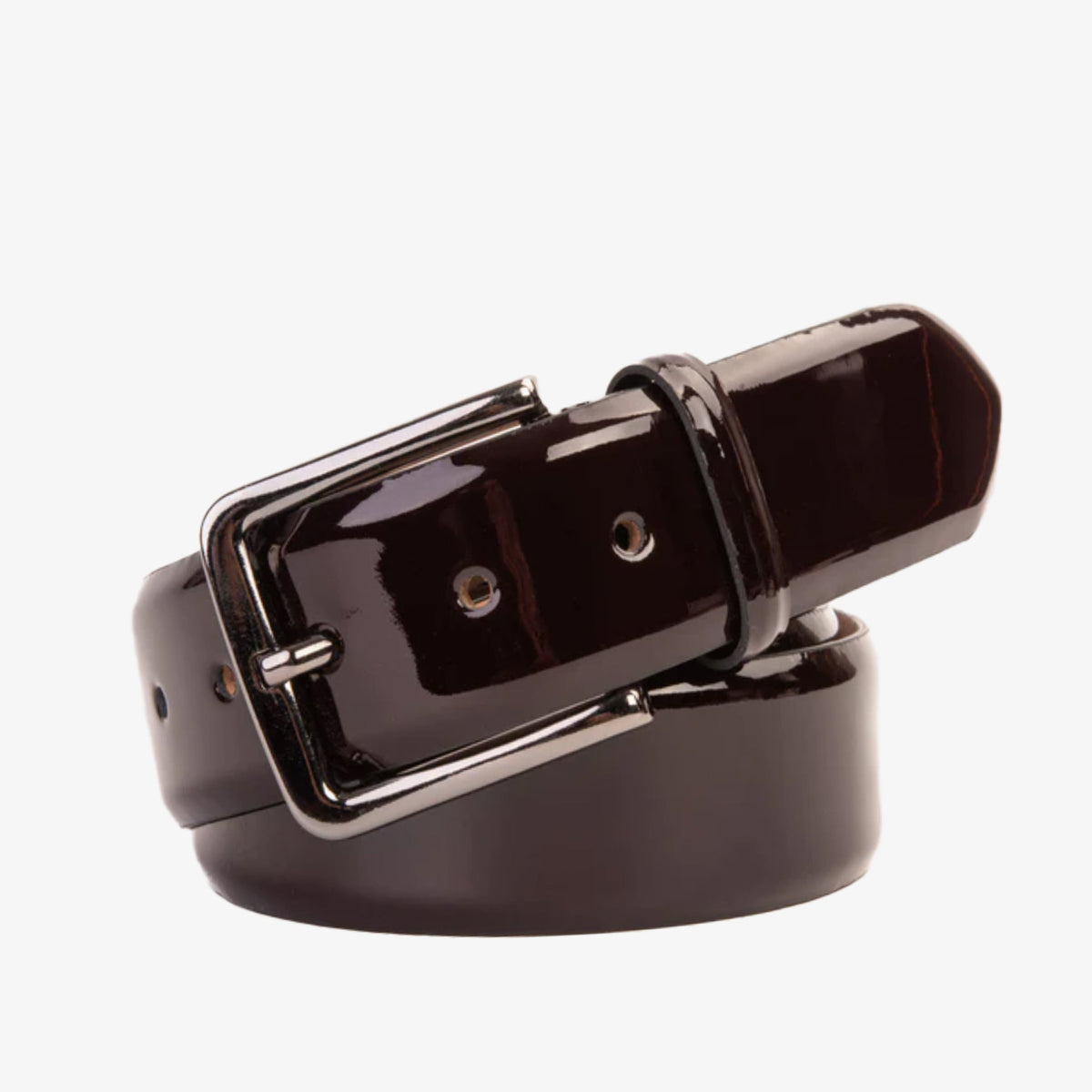 Vinci Leather The Dodoma Burgundy Patent Leather Belt – product view 1