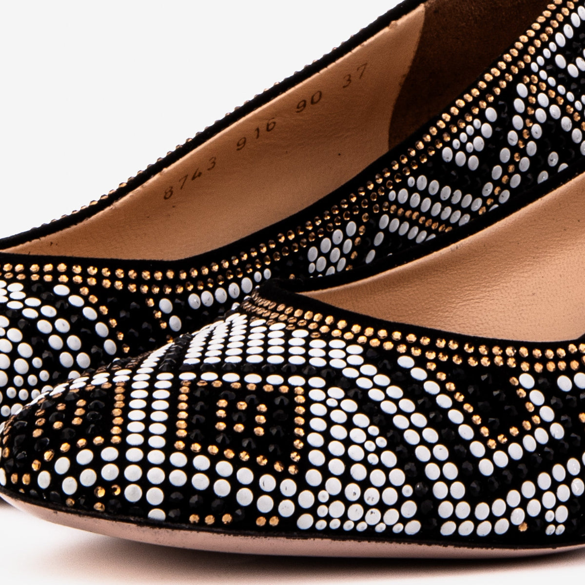 Vinci Leather Nampula Crystal-Embellished Black Leather Women Pump – product view 3