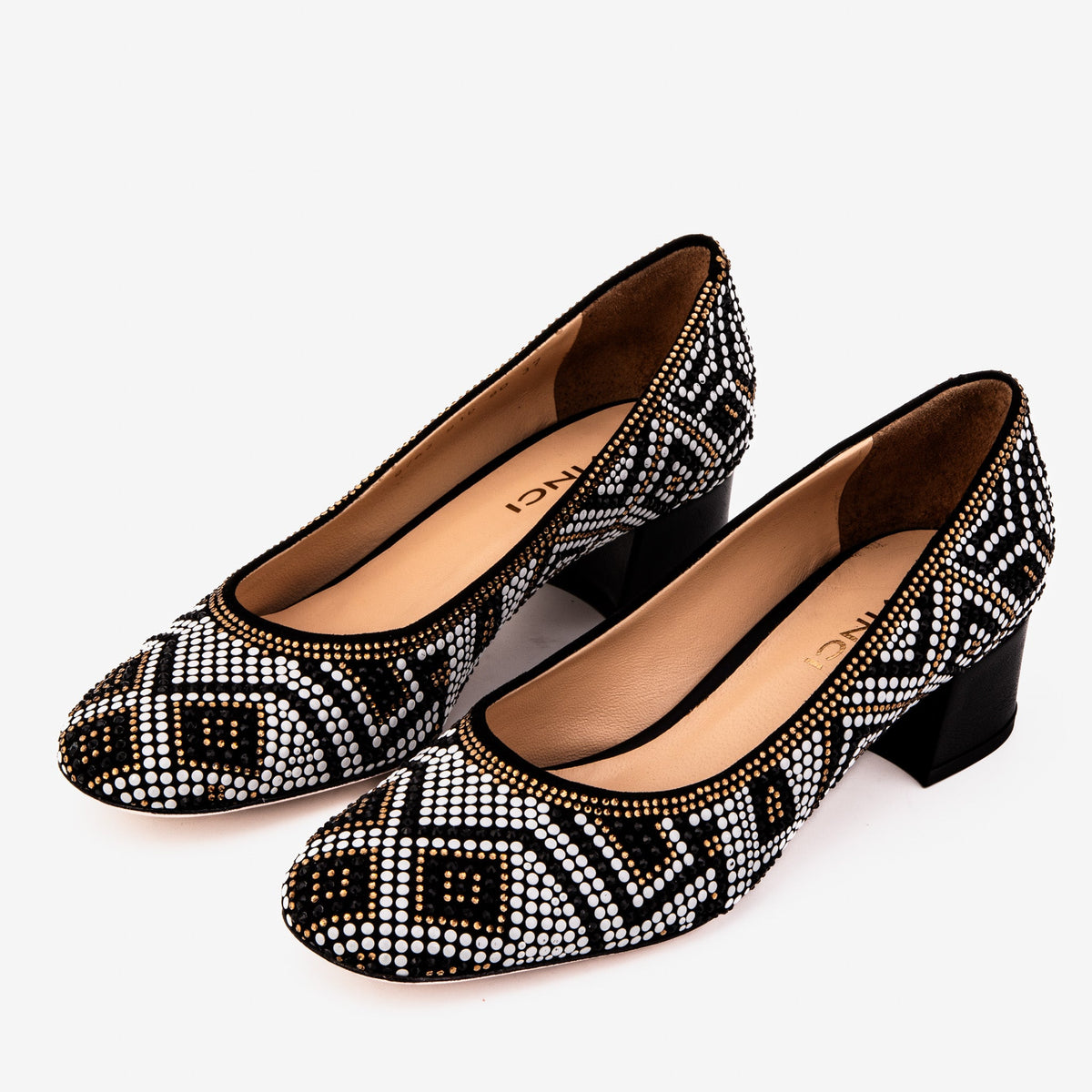 Vinci Leather Nampula Crystal-Embellished Black Leather Women Pump – product view 4