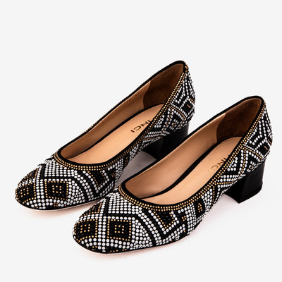 Vinci Leather Nampula Crystal-Embellished Black Leather Women Pump – product view 4