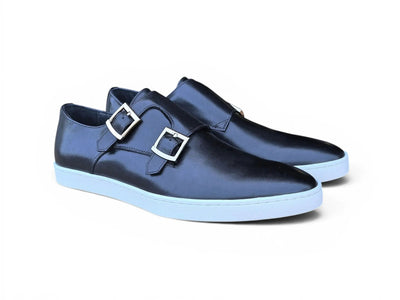 Carrucci Shoes Men's Double Monk Strap Leather Sneaker Comfort KS529 03