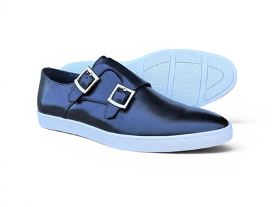 Carrucci Shoes Men's Double Monk Strap Leather Sneaker Comfort KS529 03