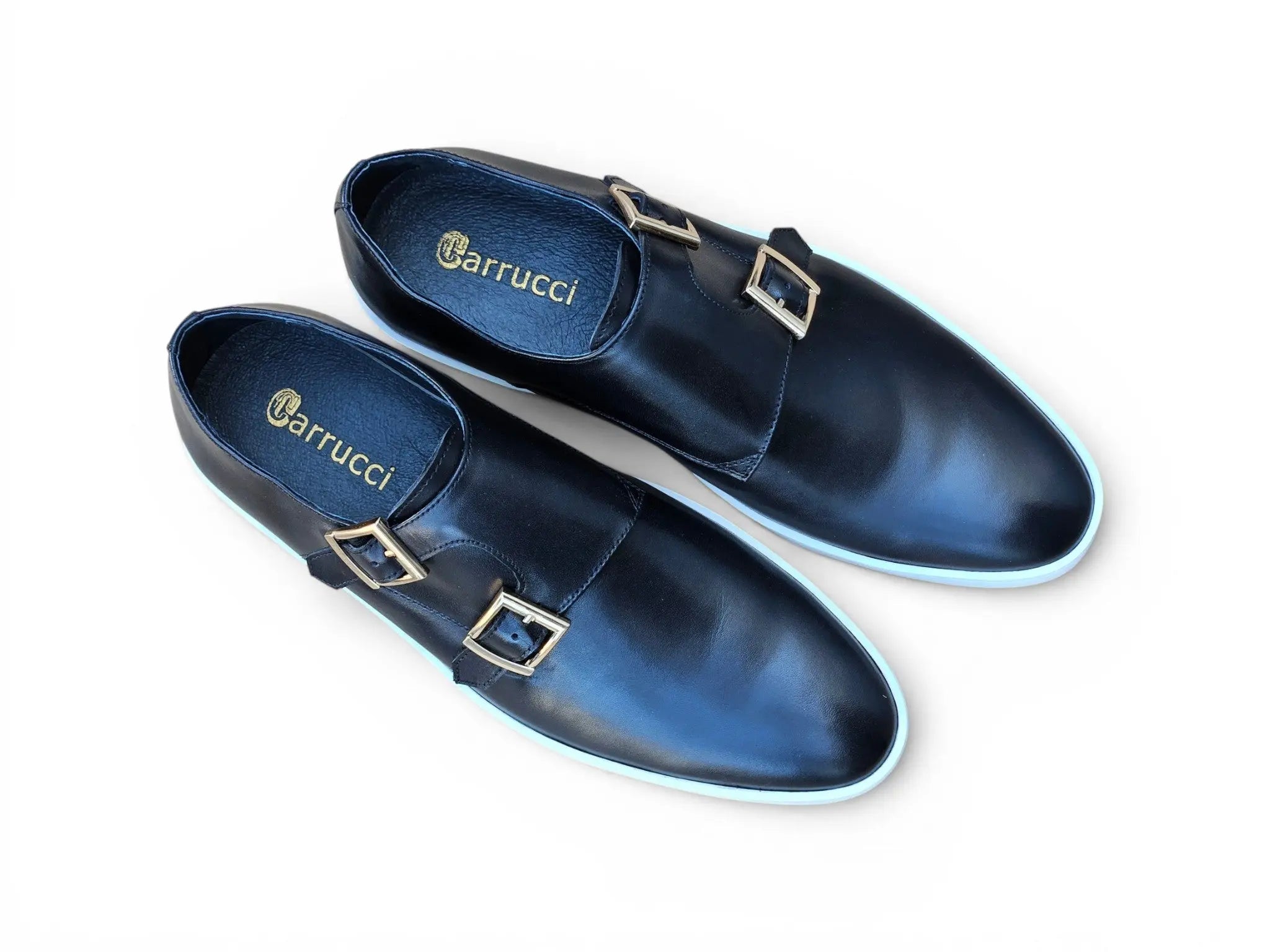 Carrucci Shoes Men's Double Monk Strap Leather Sneaker Comfort KS529 03