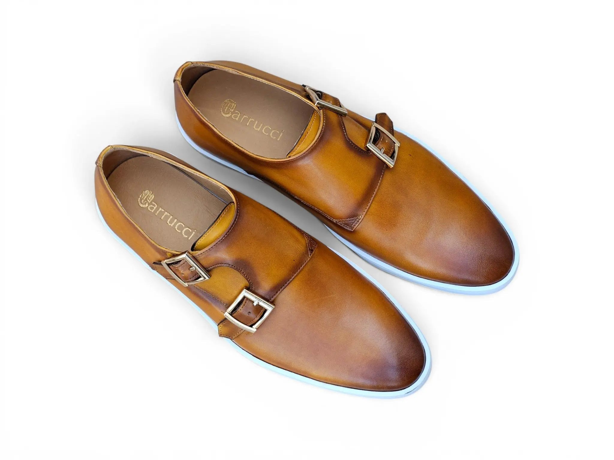 Carrucci Shoes Men's Double Monk Strap Leather Sneaker Comfort KS529 03