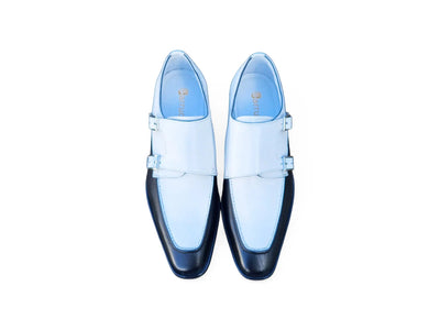 Carrucci Shoes Double Monk Strap Two Tone Calf Leather Loafer KS509 45T detail view