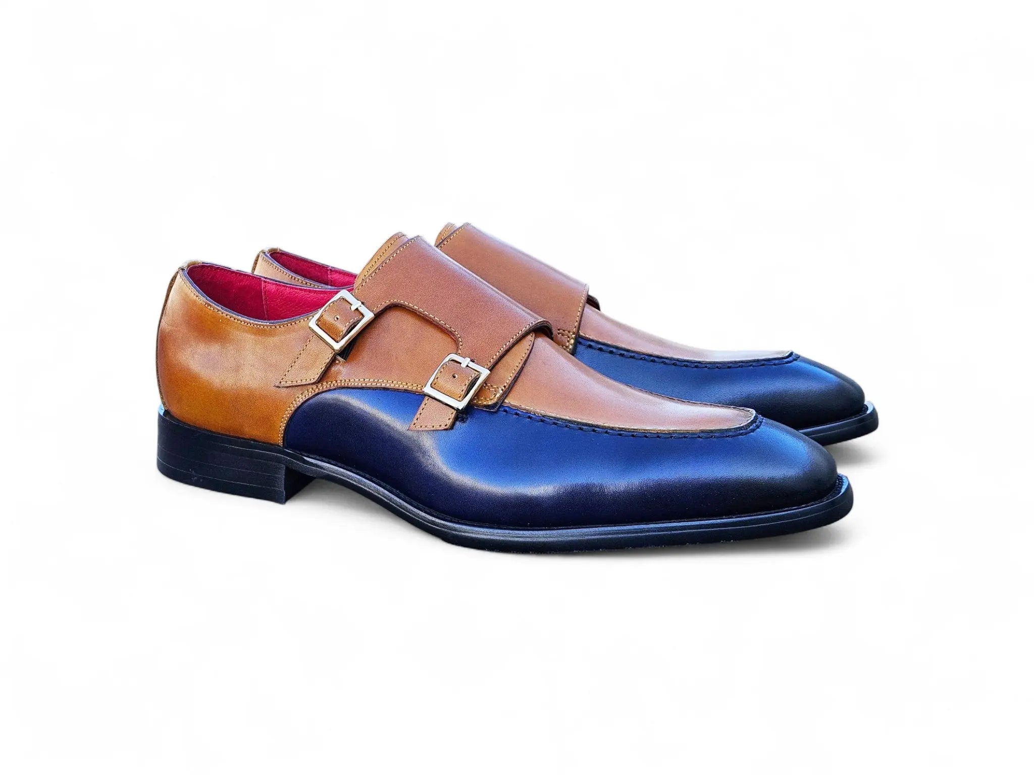Carrucci Shoes Double Monk Strap Two Tone Calf Leather Loafer KS509 45T view 17