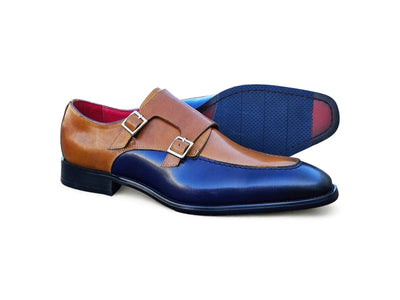 Carrucci Shoes Double Monk Strap Two Tone Calf Leather Loafer KS509 45T view 18