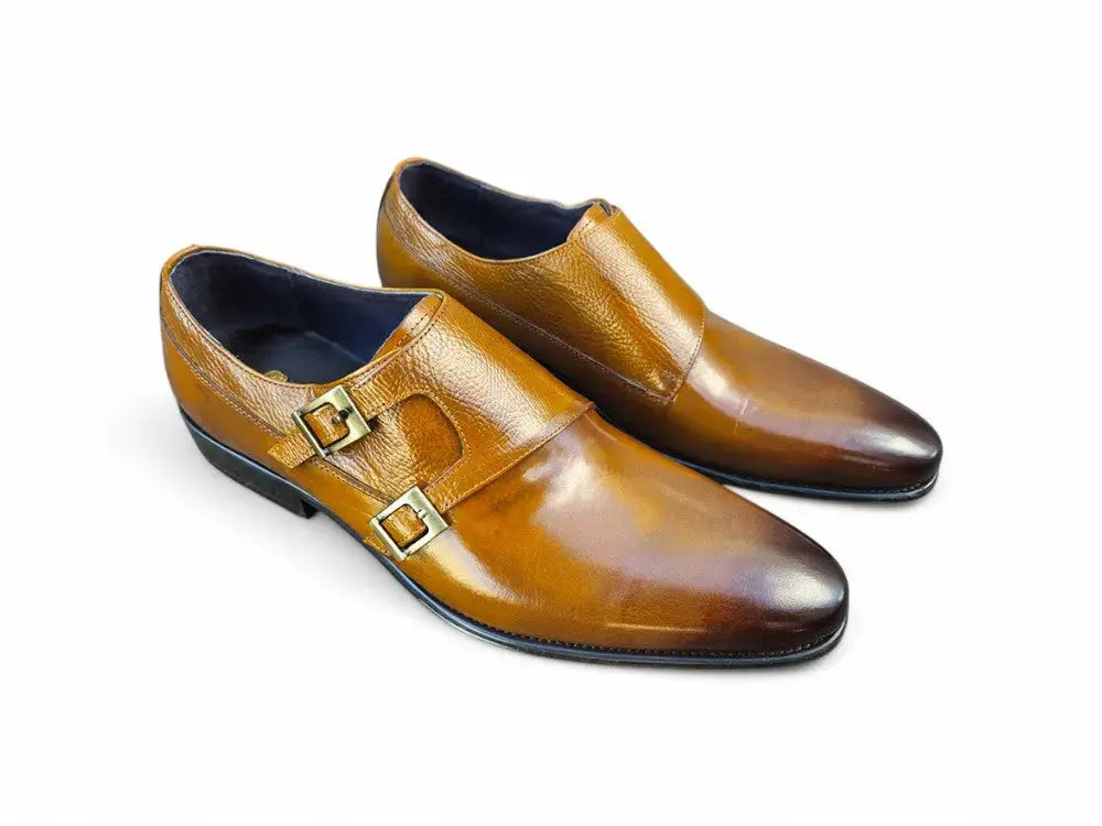 Carrucci Shoes Double Monk Straps Calfskin Leather KS099 3003 side view