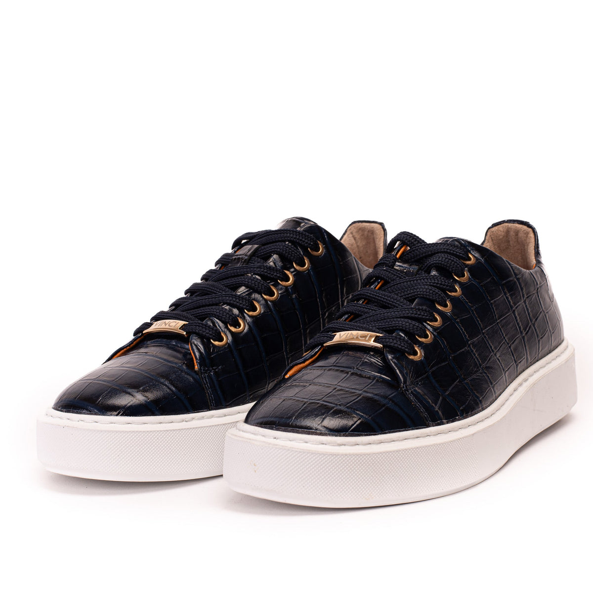 Vinci Leather The Dublin Blue Leather Men Sneaker – product view 2