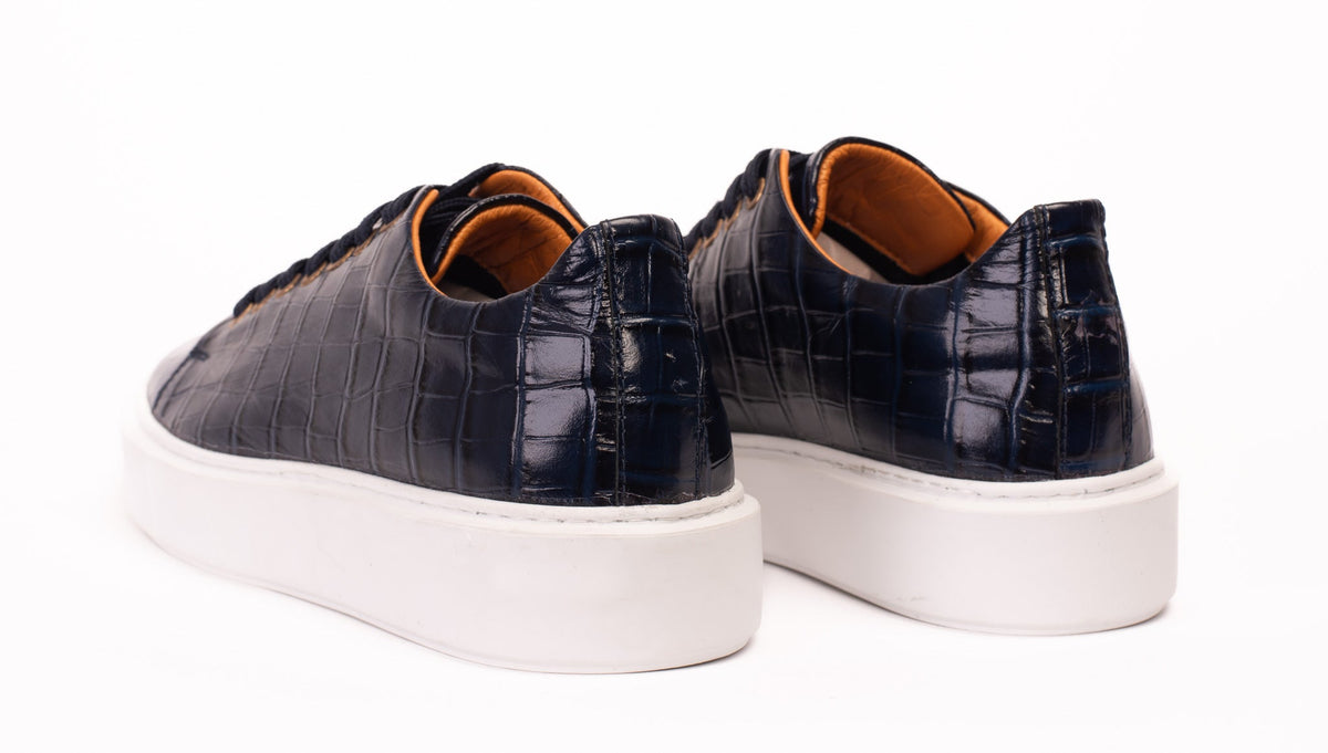 Vinci Leather The Dublin Blue Leather Men Sneaker – product view 3