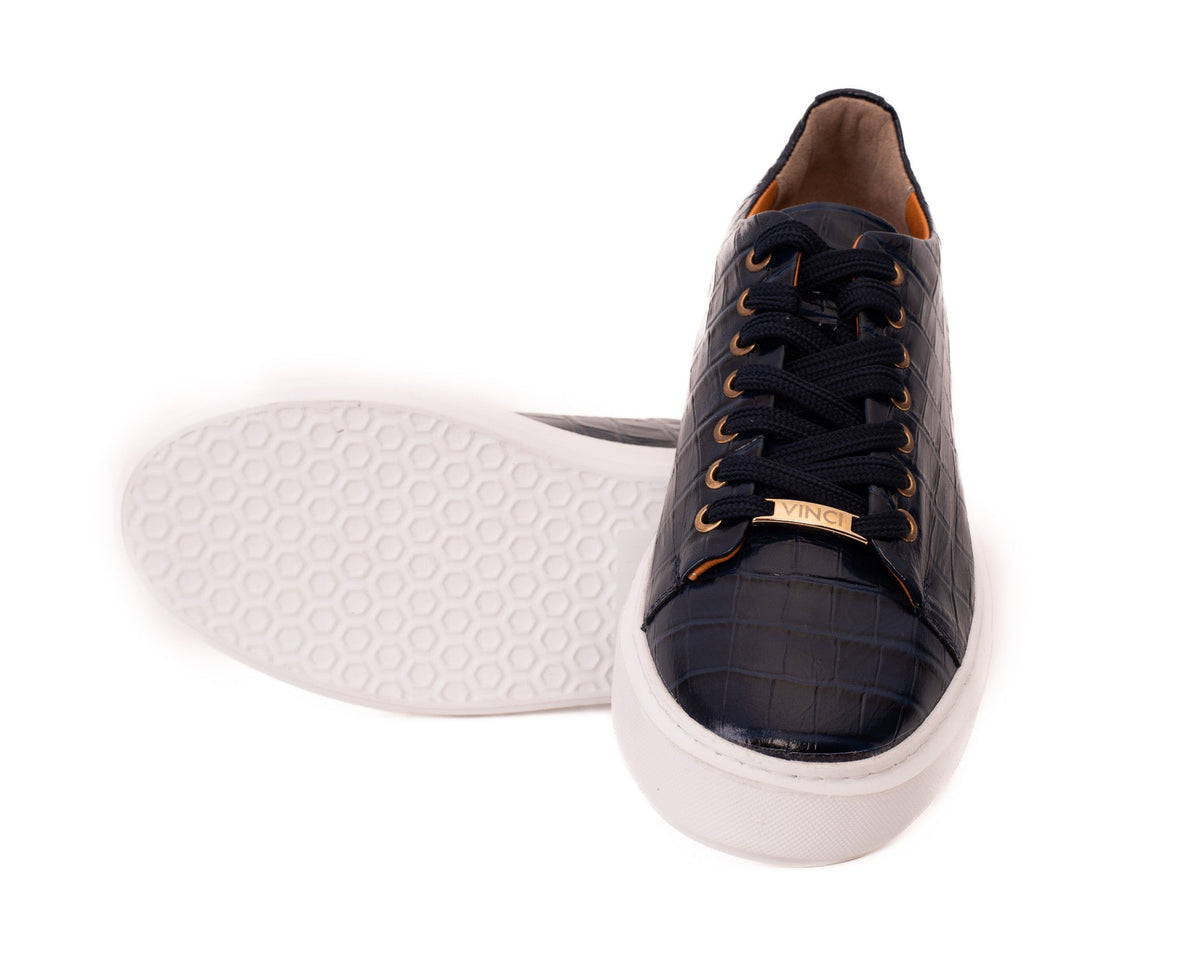 Vinci Leather The Dublin Blue Leather Men Sneaker – product view 8