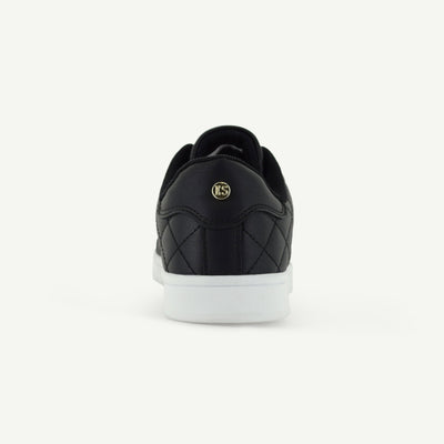 VOLTAIRE: QUILTED COURT SHOE - BLACK