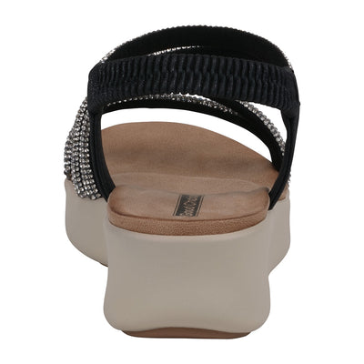 Women's Emory Black Embellished Wedge Sandals