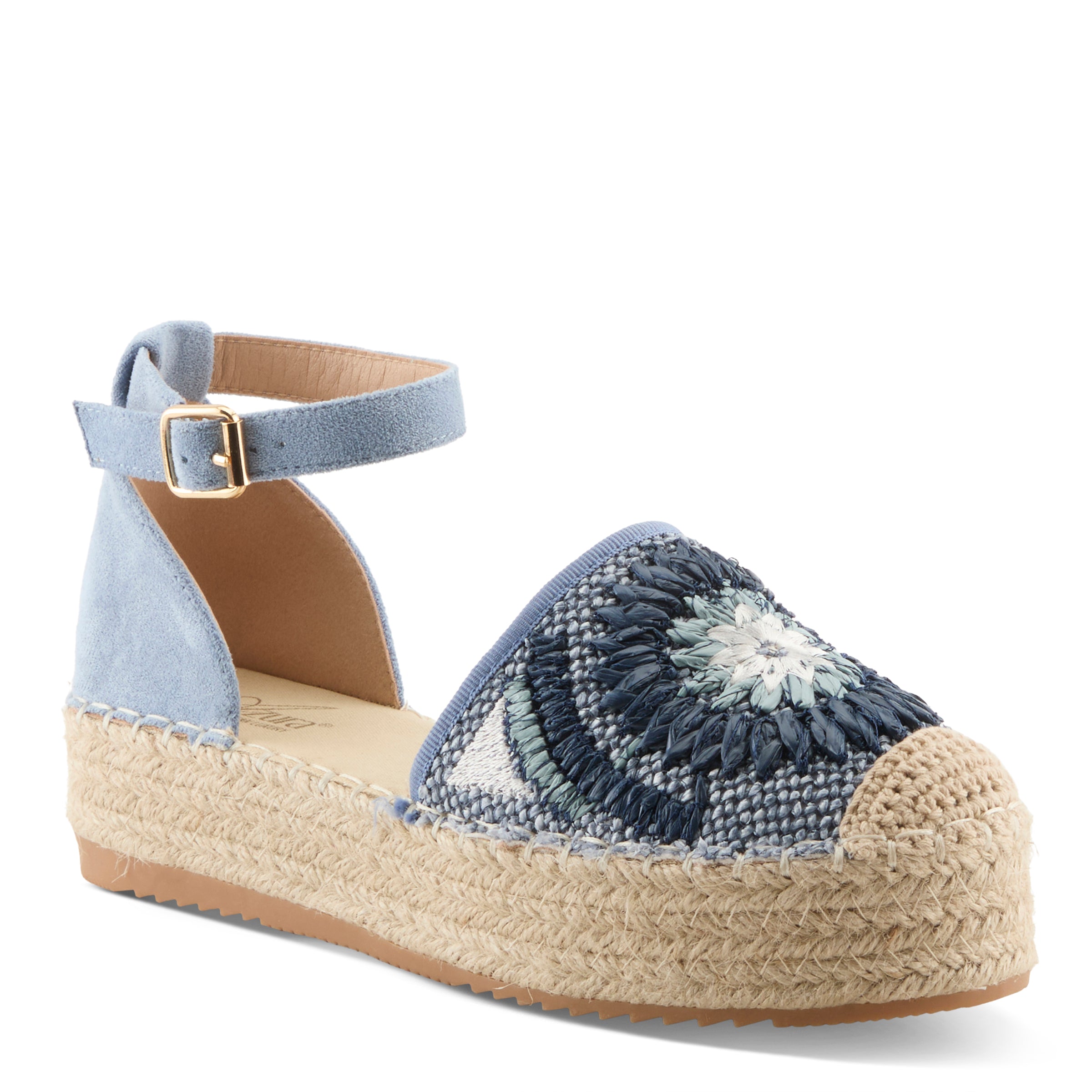 Azura Endlessluv Espadrilles women's shoe in beige multi with buckle detail