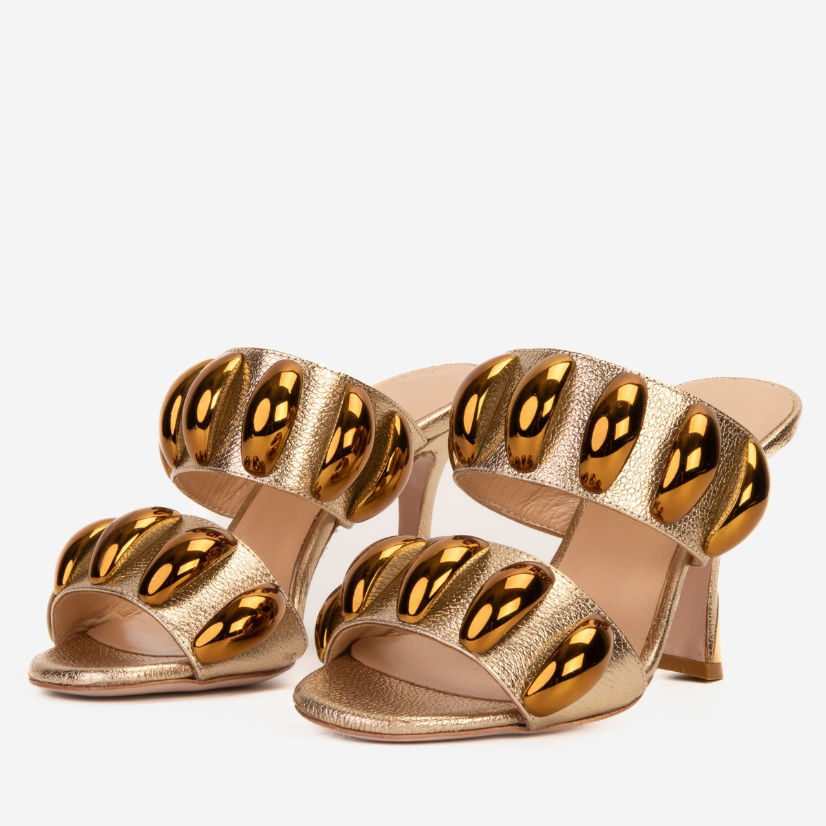 Vinci Leather The Eclipse Gold Leather Women Sandal – product view 2