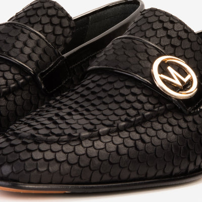 Vinci Leather The Monarch Black Leather Men Dress Shoe – product view 4