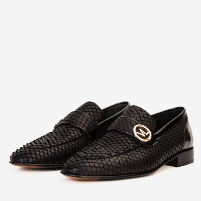 Vinci Leather The Monarch Black Leather Men Dress Shoe – product view 2