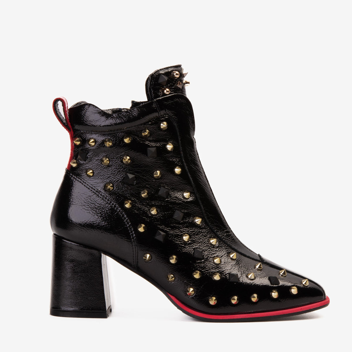 Vinci Leather The Infanta Black Leather Block Heel Women Boot – product view 1
