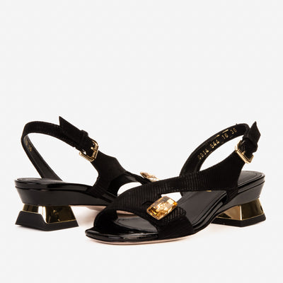 The Iconic Black Leather Women Sandal
