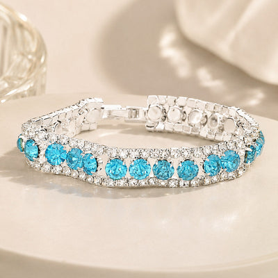 Round Crystal Rhinestone Evening Bracelet