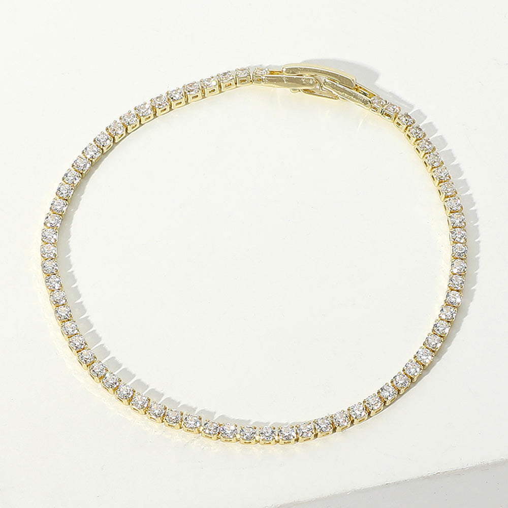 Round CZ Stone Tennis Chain Evening Bracelet