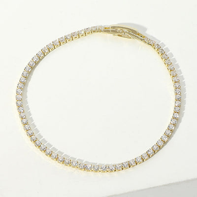 Round CZ Stone Tennis Chain Evening Bracelet