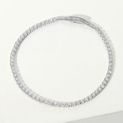 Round CZ Stone Tennis Chain Evening Bracelet