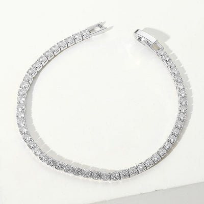 Round CZ Stone Tennis Chain Evening Bracelet