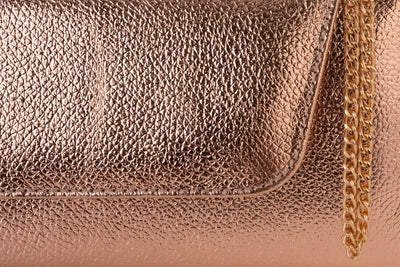 The Ege Rose Gold Leather Clutch