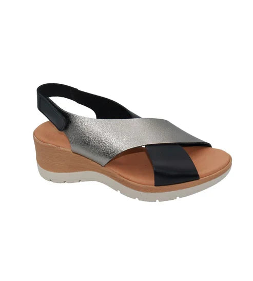 Eric Michael Elena Women’s Leather Wedge Sandal