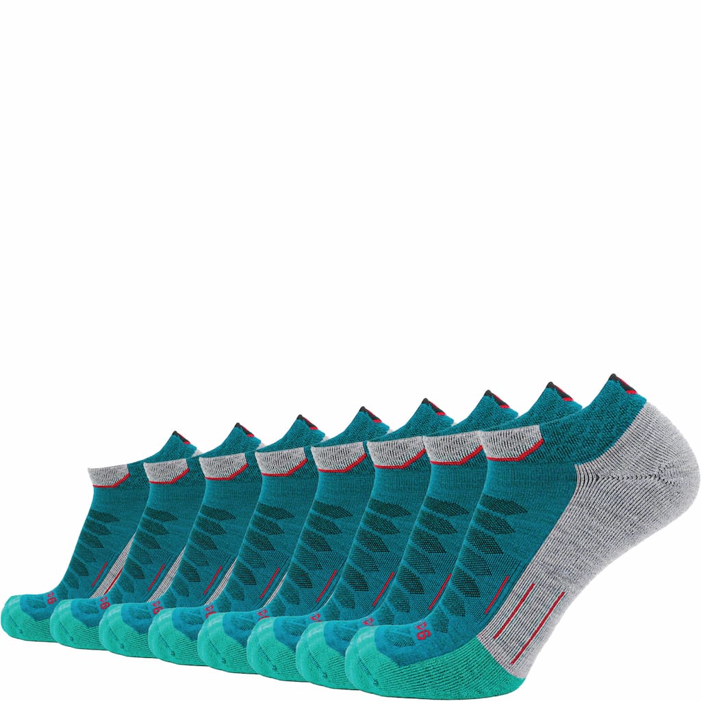 8 Pairs Emerald   Run Ankle Midweight Merino Wool Sock