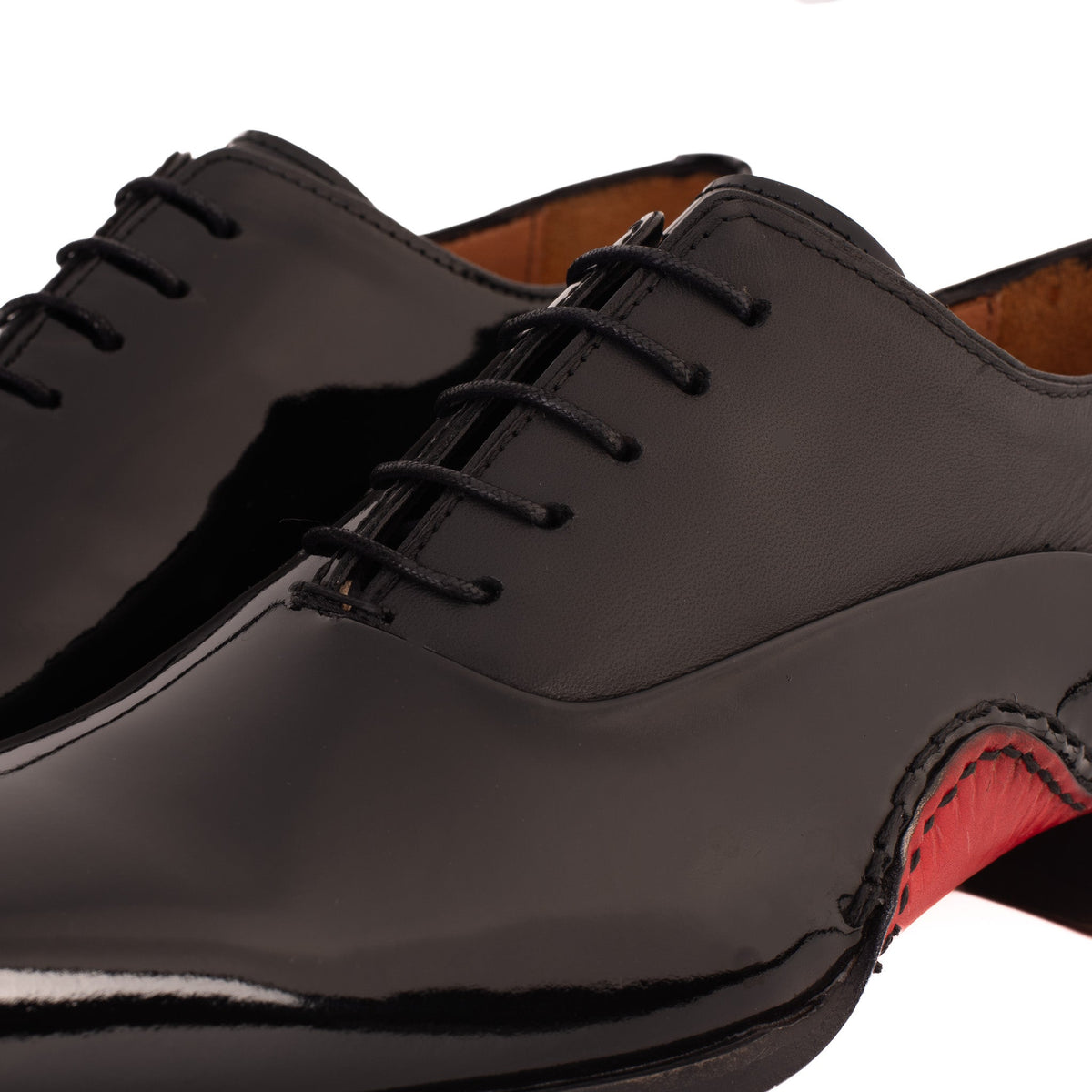 Vinci Leather The Royal Hand Craft Black Patent Leather Plain Toe Oxford Men Shoe – product view 3