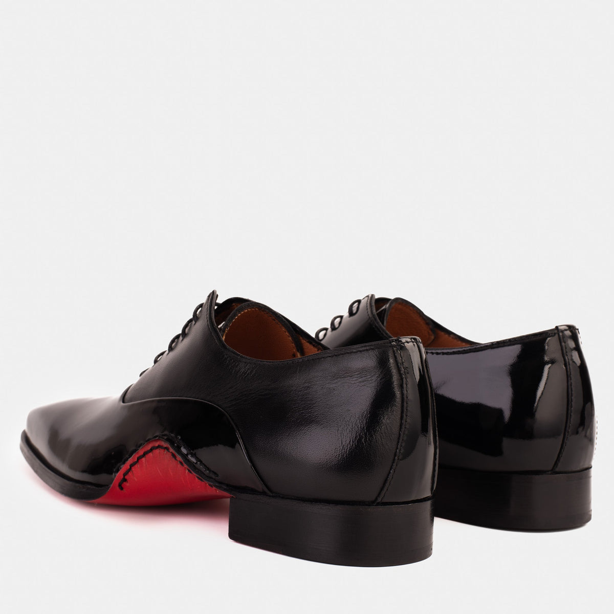 Vinci Leather The Royal Hand Craft Black Patent Leather Plain Toe Oxford Men Shoe – product view 4