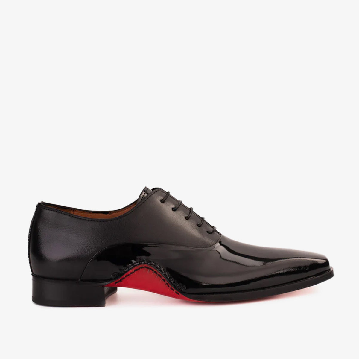 Vinci Leather The Royal Hand Craft Black Patent Leather Plain Toe Oxford Men Shoe – product view 1