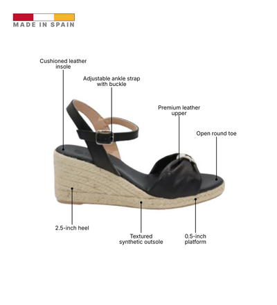 Eric Michael Bailey Leather Espadrille Wedge Sandal