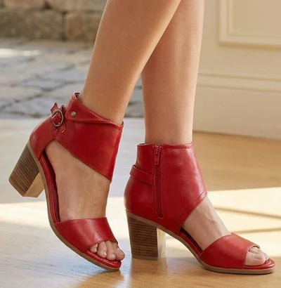 Eric Michael Callie Women’s Block Heel Leather Sandal