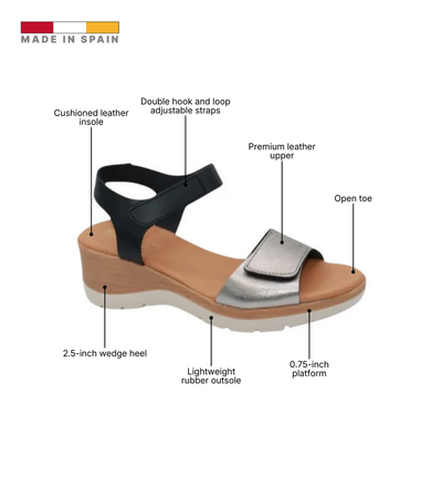 Eric Michael Caroline Leather Wedge Sandal