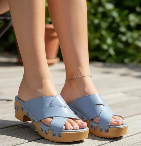 Eric Michael Chili Women’s Leather Block Heel Sandal