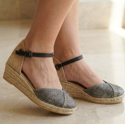 Eric Michael Copa Braided Leather Wedge Sandal