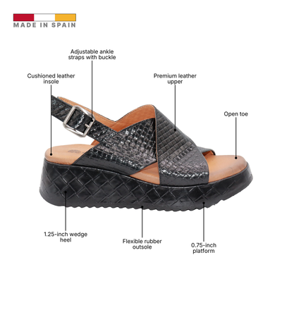 Eric Michael Fawna Braided Leather Wedge Sandal