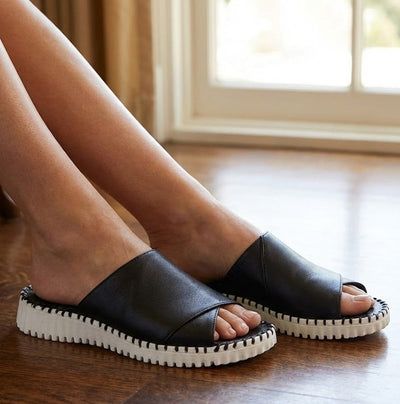 Eric Michael Gloria Leather Slide Sandal