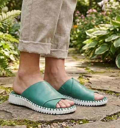 Eric Michael Gloria Leather Slide Sandal
