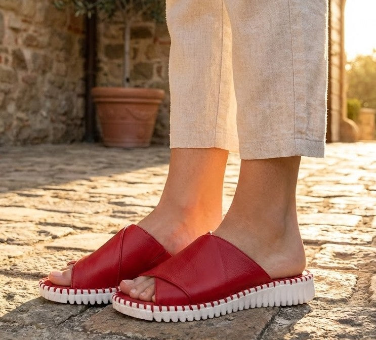 Eric Michael Gloria Leather Slide Sandal