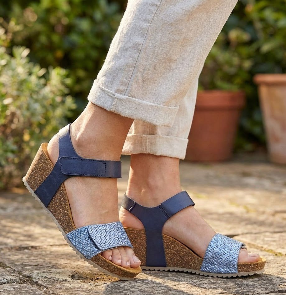 Eric Michael Gypsy Studded Fringe Wedge Sandal