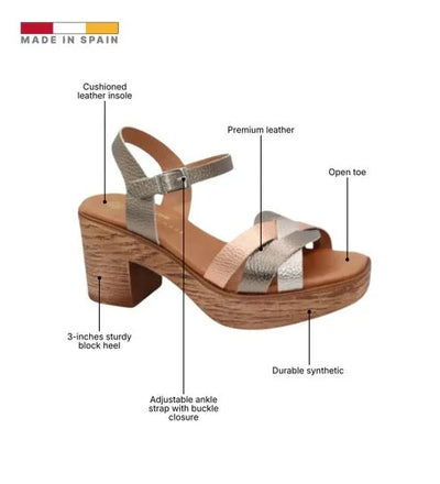 Eric Michael Heidi Women’s Platform Block Heel Sandal