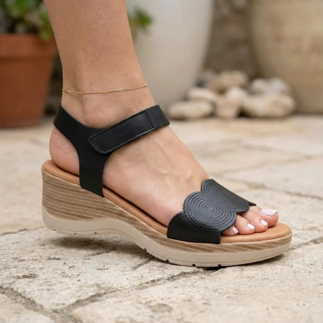 Eric Michael Honey Women’s Platform Wedge Sandal