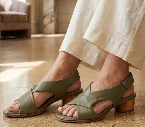 Eric Michael Isla Women’s Nubuck Slingback Block Heel Sandal