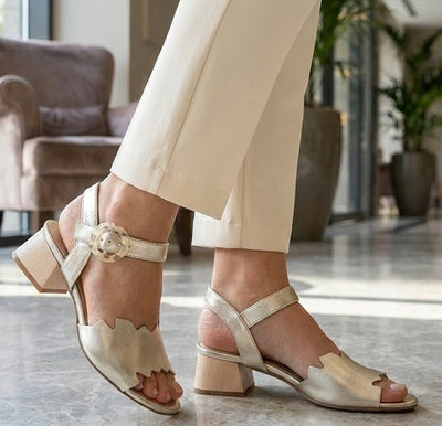 Eric Michael Jade Scalloped Wedge Sandal