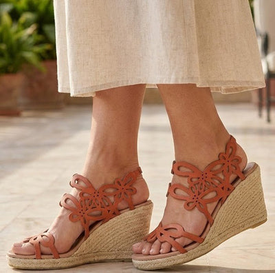 Eric Michael Jillian Laser-Cut Wedge Sandal