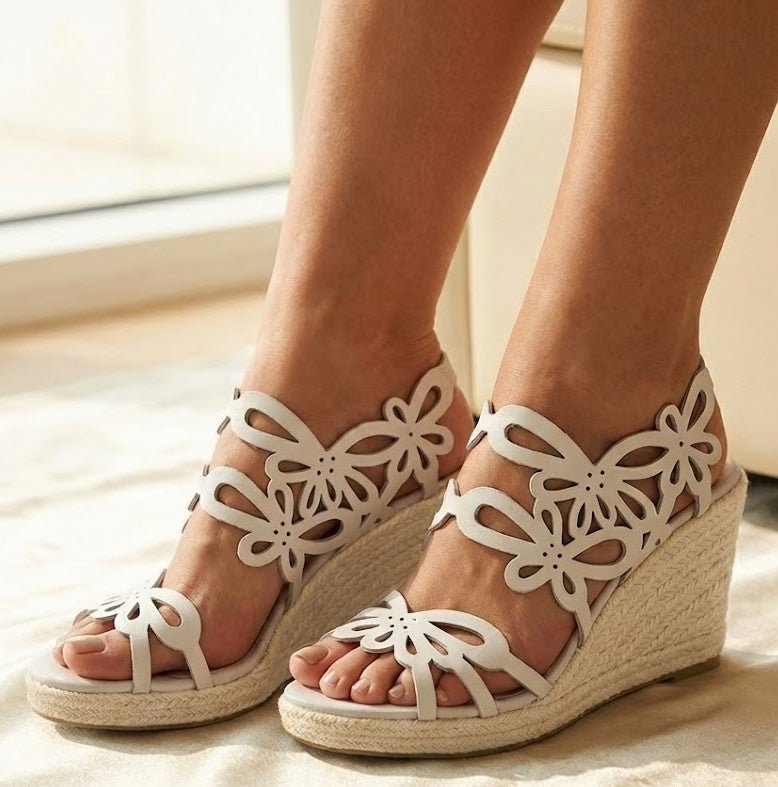 Eric Michael Jillian Laser-Cut Wedge Sandal